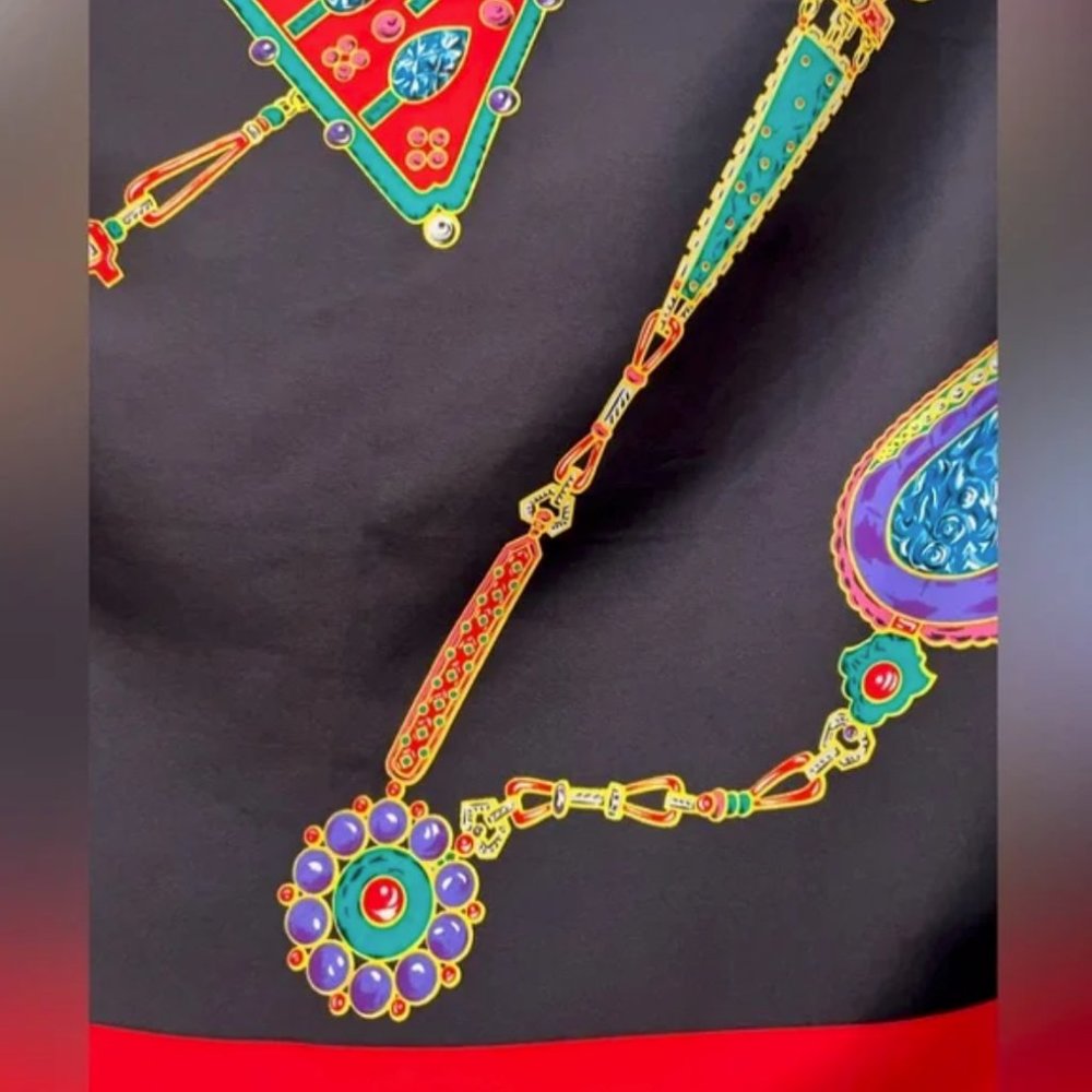 Vintage Must de Cartier Silk Scarf Jewels 32" Made France - Picture 10 of 13